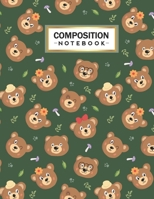 Composition Notebook: College Wide Ruled Line Paper for Writing Notes in School and Work with Cute Bear Themed Cover 1696162289 Book Cover