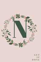 Monogram Initial Letter N Notebook with Rose Pink Floral Journal for Women, Girls Birthday Gift and School: Lined Notebook / Journal Gift, 120 Pages, 6x9, Soft Cover, Matte Finish 167709060X Book Cover