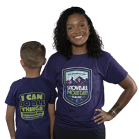 Vbs 2026 Snowball Mountain Challenge Child T-Shirt Size X-Small - XL: Find Your Strength in God 1791038638 Book Cover