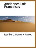 Anciennes Lois Francaises 1010057200 Book Cover