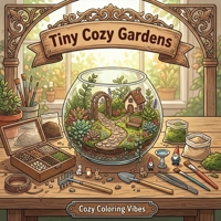 Tiny Cozy Gardens: Easy Bold Line Cute & Comfy Coloring Book | Adorable Hygge Aesthetic Mini Gardens & Cottagecore Backyard Nature Scenes | Creative ... Therapy (Aesthetic Vibes Coloring Book) 1965964524 Book Cover