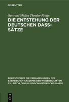 Die Entstehung der deutschen daß-Sätze 3112583639 Book Cover