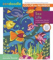 Zendoodle Color-By-Number: Sea Life: Underwater Worlds to Color and Display 1250140749 Book Cover
