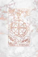 Wheel of Fortune: Tarot Card Bullet Journal - 6 x 9 - Rose Gold Marble - Dot Grid Tarot Card Notebook 1087221749 Book Cover