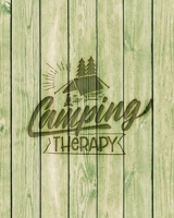 Camping Therapy: Family Camping Planner & Vacation Journal Adventure Notebook | Rustic BoHo Pyrography - Green Boards 1650316526 Book Cover