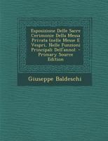 Esposizione Delle Sacre Cerimonie Della Messa Privata 1021237116 Book Cover