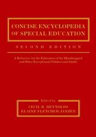Concise Encyclopedia of Special Education: A Reference for the Education of the Handicapped and Other Exceptional Children and Adults 0471652512 Book Cover