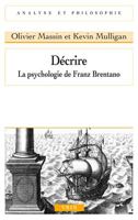 Decrire: La Psychologie de Franz Brentano 2711630056 Book Cover