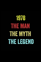 1978 The Man The Myth The Legend: 6 X 9 Blank Lined journal Gifts Idea - Birthday Gift Lined Notebook / journal gift for men - Soft Cover, Matte Finish 1674700652 Book Cover