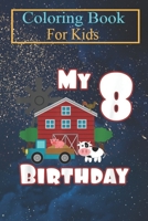 Coloring Book For Kids: Farm Animals Pig Cow Tractor 12th Birthday 12 year old Animal Coloring Book: For Kids Aged 3-8 (Fun Activities for Kids) B08HTF1JK8 Book Cover