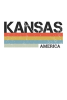 Kansas: Cool Vintage Retro Stripes Kansas Notebook Composition Makes For A Nice Gift And Souvenir For Friends, Family And Visitors To The State Of ... Lined Journal Blank Book 6 X 9 Pages 110 1712558331 Book Cover