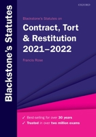 Blackstone's Statutes on Contract, Tort & Restitution 2021-2022 0192898469 Book Cover