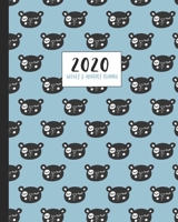 2020 Monthly & Weekly Planner: Cute cartoon bear face Scandi art themed diary planner. Jan - December 2020. Feature packed with goal and habit tracking, contacts, year in pixels and timetable/schedule 1676683526 Book Cover