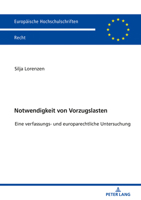 Notwendigkeit Von Vorzugslasten: Eine Verfassungs- Und Europarechtliche Untersuchung 3631823320 Book Cover