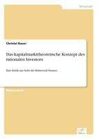 Das Kapitalmarkttheoretische Konzept Des Rationalen Investors 3838689496 Book Cover