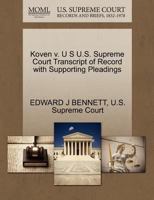 Koven v. U S U.S. Supreme Court Transcript of Record with Supporting Pleadings 1270298038 Book Cover