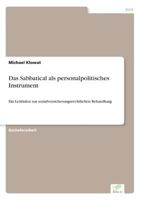 Das Sabbatical ALS Personalpolitisches Instrument 3961167818 Book Cover