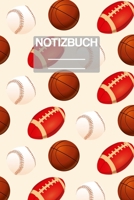 Notizbuch A5 Muster Ball Sport Football Baseball Basketball: • 111 Seiten  • EXTRA Kalender 2020 •  Einzigartig •  Liniert •  Linie •  Linien  • Geschenk • Geschenkidee (German Edition) 171046819X Book Cover