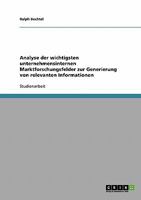 Analyse der wichtigsten unternehmensinternen Marktforschungsfelder zur Generierung von relevanten Informationen 3638647560 Book Cover