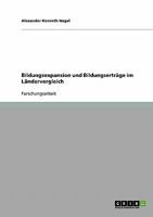 Bildungsexpansion und Bildungsertr�ge im L�ndervergleich 3638656667 Book Cover
