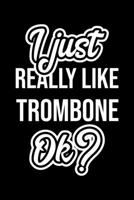I Just Really Like Trombone Ok?: Christmas Gift for Trombone lover Funny Trombone Journal Nice 2019 Christmas Present for Trombone 6x9inch 120 pages 1702235165 Book Cover