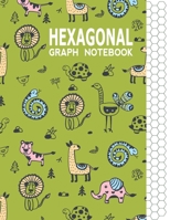 Hexagonal Graph Notebook: Graph Paper Workbook for Organic Chemistry & Design Game Mapping(Hex crawl) with Cute Animals Themed Cover 1696304660 Book Cover