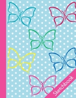 SKETCHBOOK: Cute Blank Notebook for Sketching and Picture Space with Butterflies, Hearts and Stars, Unlined Paper Book for Drawing, Journaling and Doodling, Perfect for Creative Kids 1712444069 Book Cover