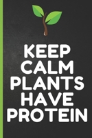 Blank Vegan Recipe Book to Write In - Keep Calm Plants Have Protein: Funny Blank Vegan Vegetarian CookBook For Everyone - Men, Dad, Son, Chefs, Kids, ... Cooking Book Journal  - 6" x 9" 101 Pages 1670465969 Book Cover