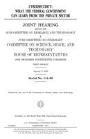 Cybersecurity : what the federal government can learn from the private sector 1546856943 Book Cover