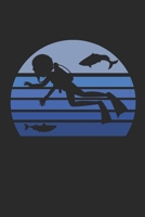 Scuba Diver Logbook Retro Blue Silhouette: Scuba Diving Log Book for Beginners and Experienced Divers, 120 pages for 120 dives 1088837255 Book Cover