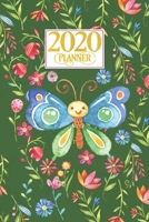 2020 Planner: Weekly & Monthly Agenda Calendar Personal Organizer (January 2020 - December 2020) - Pink Floral Green Cover 1656345765 Book Cover