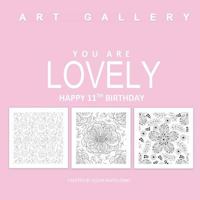 Lovely Happy 11th Birthday: Adult Coloring Books Birthday in all Departments; 11th Birthday Gifts for Girls in al; 11th Birthday Cards in al; 11th 1523710578 Book Cover