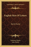 English Men Of Letters: David Hume 0766182541 Book Cover