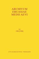 Archivum Eurasiae Medii Aevi VI 1986 [1988] 3447087250 Book Cover