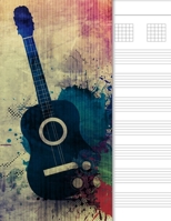 Guitar Tab Notebook: 6 String Chord and Tablature Staff Music Paper, Grunge Guitar Cover 1671054679 Book Cover