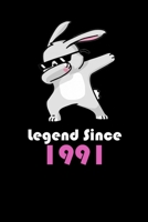 Legend since 1991 Notebook, Dabbing bunny journal, Birthday Gifts, Gift idea for Boys and Girls: Blank Lined Notebook 6 x 9, 110 pages, matte finished cover 1660284260 Book Cover