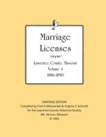 Lawrence County Missouri Marriages 1886-1890 1727377834 Book Cover