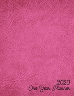 2020 One Year Planner: Jan 2020-Dec 2021, 1 Year Planner, deep pink leather digital paper cover, featuring 2020 Overview, daily, weekly, monthly view, ... list, reminders, and goals. 8.5" X 11" sized. 1700099957 Book Cover