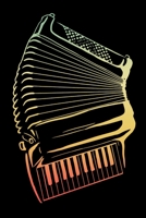 Notizbuch: A5 Block liniert - 120 Seiten Linien Notizbuch - Akkordeon in Retro Farben passend als Geschenk f�r Akkordeon Musiker! 1691052361 Book Cover