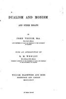 Dualism and Monism, and Other Essays 1017096694 Book Cover
