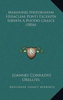 Memnonis Historiarvm Heracleae Ponti Excerpta Servata A Photio Graece (1816) 1160189390 Book Cover