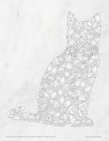 Gemstones Cat Notebook with Flowers Margins for Adult Coloring 1799088650 Book Cover