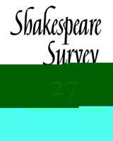 Shakespeare Survey 27 [Shakespeare's Early Tragedies]: An Annual Survey of Shakespearian Study & Production 0521523648 Book Cover