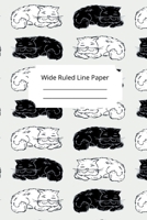Sleep Cat Theme Wide Ruled Line Paper 1674968159 Book Cover