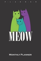 Coloured cats Monthly Planner: Monthly Calendar (Daily planner with notes) for Cat and animal lovers 1659270758 Book Cover