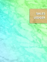 Sales Ledger: Aqua and green marble online resales and profit tracking log book - For arbitrage resellers and website owners looking to grow and track their business 1088569005 Book Cover