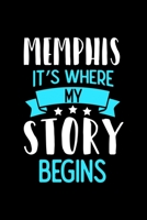 Memphis It's Where My Story Begins: Memphis Dot Grid 6x9 Dotted Bullet Journal and Notebook 120 Pages 1673572766 Book Cover