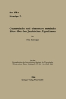 Geometrische und elementare metrische Sätze über den Jacobischen Algorithmus 3662236486 Book Cover