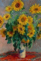 Sunflowers, Claude Monet: Classic masterpiece in the impressionist style. Beautiful flower arrangement painting on the cover of this journal/Notebook for writing in. Will make a lovely gift for the fl 1686264127 Book Cover