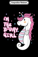 Composition Notebook: Cute Sea Horse Unicorn Character Funny Birthday girl Journal/Notebook Blank Lined Ruled 6x9 100 Pages 1704138795 Book Cover